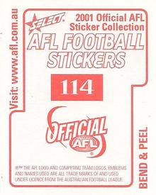 2001 Select AFL Stickers #114 Glenn Kilpatrick / Tom Harley / Brad Sholl / Mitchell White Back